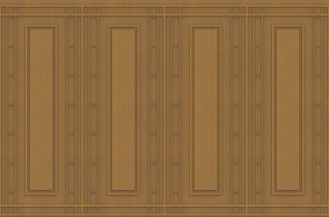Fototapete - 3d rendering. luxury classical square shape pattern brown wood design vintage wall background.