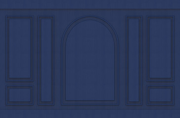Fototapete - 3d rendering. modern luxurious Dark blue classical pattern design vintage wall background.