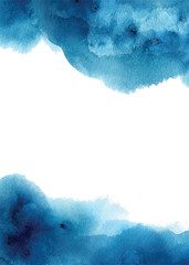 Watercolor abstract aquamarine, background, watercolour blue texture Vector illustration