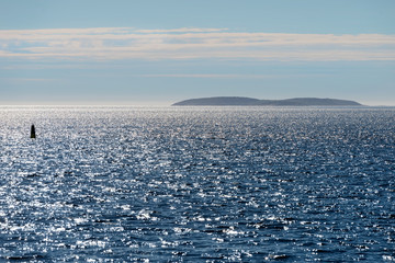 Islands of the Kuzova Archipelago in the White Sea on a summer day