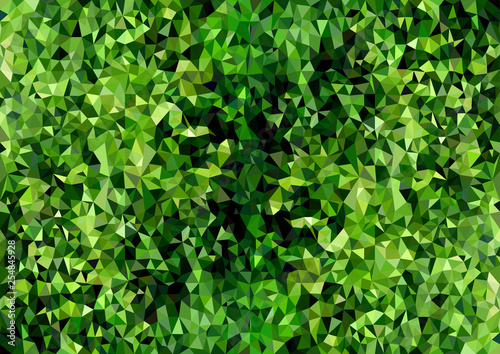 Abstract Polygonal Background Texture Green Foliage - Mosaic Structure with N...