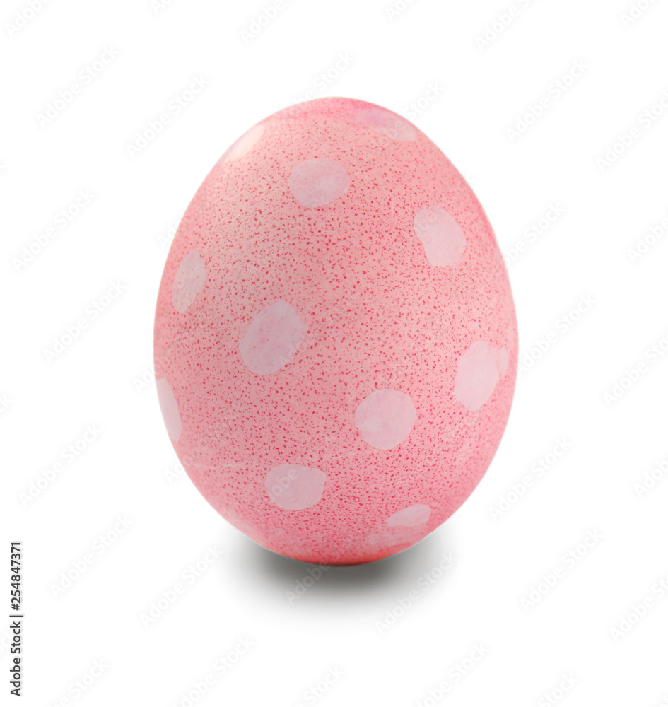 Painted Easter egg on white background