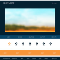 Wall Mural -     Website Design Template for Your Business with Blurred Natural Theme 