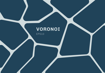 Wall Mural - abstract dark blue voronoi diagram background. geometric mosaic backdrop and wallpaper.