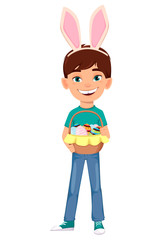 Poster - Happy Easter. Colorful illustration for holiday