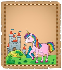 Poster - Happy unicorn topic parchment 4