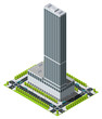 Tower building in Chicago isometric vector illustration. 3d skyscraper illustration.