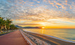 © Balate Dorin - Landscape with colorful sunrise panorama over the bay of Angels, Nice, French Riviera coast