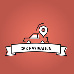 Poster - CAR NAVIGATION LINE ICON SET