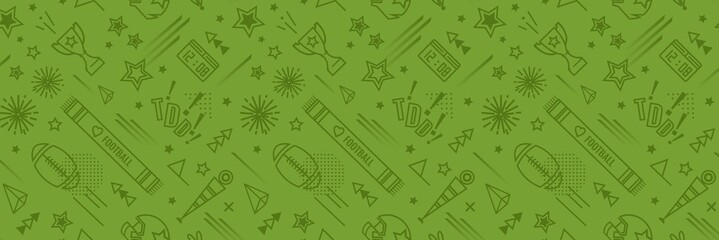 American football abstract background in green color. Seamless pattern for posers and banners. Vector illustration