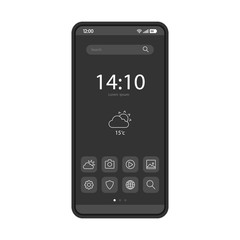 Smartphone home screen vector template