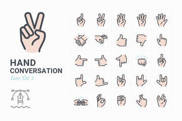 Poster - Hand Conversation icon collection