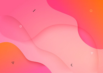 Fototapete - Pink abstract wave gradient background design vector