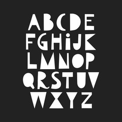Aufkleber - Vector papercut uppercase alphabet on black background