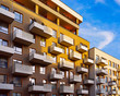 Balconies of apartment house modern residential building architecture