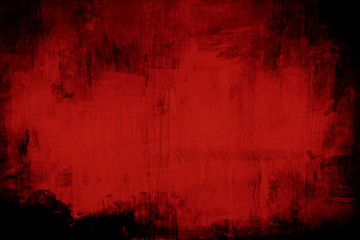 Poster - Red grungy wall background with spotlight background