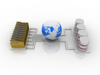 Poster - 3d rendering Documents copying one file to another