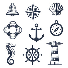 Set Of Marine Nautical Icons