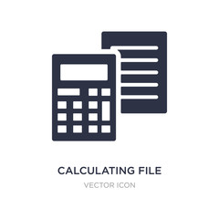 Poster - calculating file icon on white background. Simple element illustration from Marketing concept.