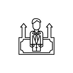 Aufkleber - Corporate and business, employee, growth, investment, job icon