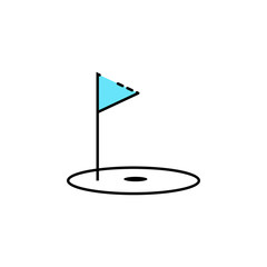 Poster - Golf hole, golf flag, sport icon. Element of color sport icon. Premium quality graphic design icon. Signs and symbols collection icon for websites, web design, mobile app