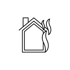Aufkleber - house, fire, insurance icon. Element of insurance icon. Thin line icon for website design and development, app development. Premium icon