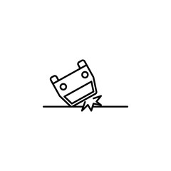 Aufkleber - car, crash, insurance icon. element of insurance icon. thin line icon for website design and develop