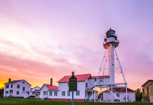 Whitefish Point Lighthouse On Lake Superior In Michigan