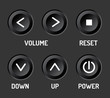 © prezent - Black Plastic Control Panel. Navigation buttons set