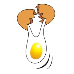 Wall Mural - cracked egg cartoon vector