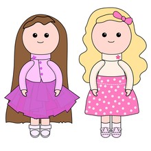 Two Dolls Tilde. Cute Plush Toy Doll. Dolls For Baby Girl