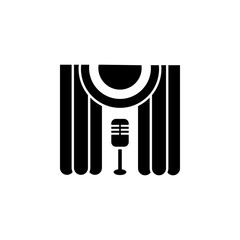 Poster - Karaoke, curtain, microphone icon. Element of karaoke icon. Premium quality graphic design icon. Signs and symbols collection icon for websites, web design, mobile app