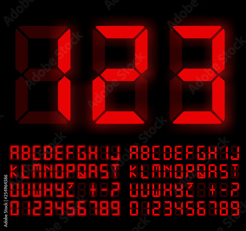 Digital Font Stock ベクター Adobe Stock