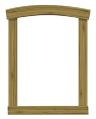 Wall Mural - Wooden antique window or door frame arch