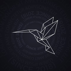 Poster - Little Linear Hummingbird Illustration. Vector Polygonal Logo. Geometric Symbol for Branding and Icon