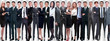 © ASDF - panoramic collage of groups of successful employees.