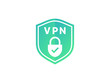 Virtual private network icon. Shield with VPN vector icon
