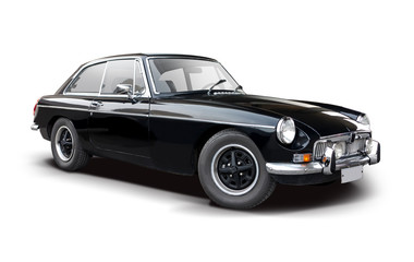 black british sport classic car isolated on white