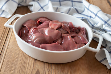 Fresh raw chicken livers