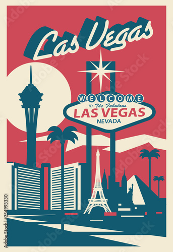Photo Las Vegas Nevada skyline postcard