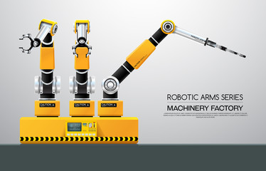 Wall Mural - machine robotic robot arm hand factory