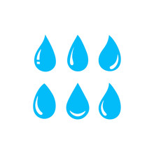 Set Of Blue Water Drop