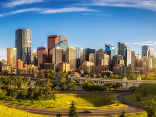Fototapete - City skyline of Calgary, Canada