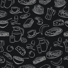 Wall Mural - Breakfast seamless pattern