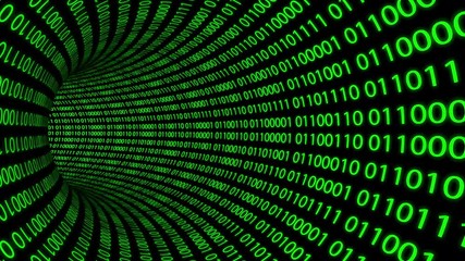 binary code tunnel, seamless looping. technology background