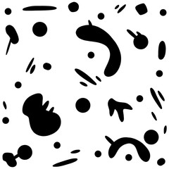 Abstract backgroundVector monochrome abstact art. Texture made of black spots, circles. Simple illustration template for invitations, cards, banner, textile, wrapping paper and other design. White bac