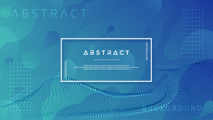 Poster - Trendy liquid blue background with abstract particle wave combinations. Eps10 Vector illustration.