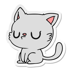 sticker cartoon of cute kawaii cat