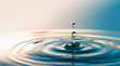 Leinwanddruck Bild - Clear Water drop with circular waves