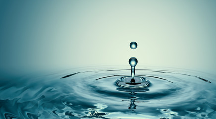 Clear Water drop with circular waves